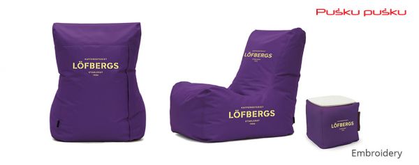 Embroidery on LOFBERGS bean bag
